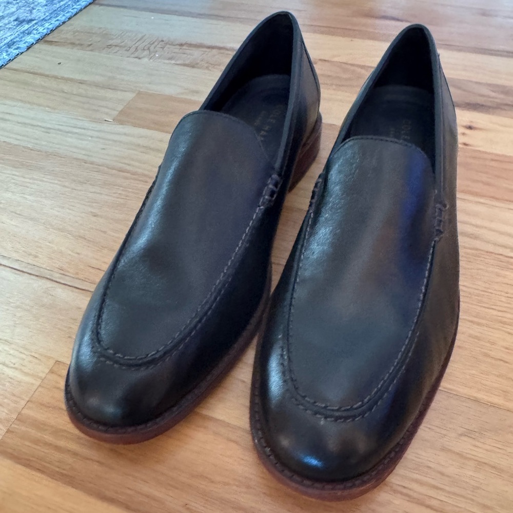 Cole Haan Black Leather Slip-On Loafers
